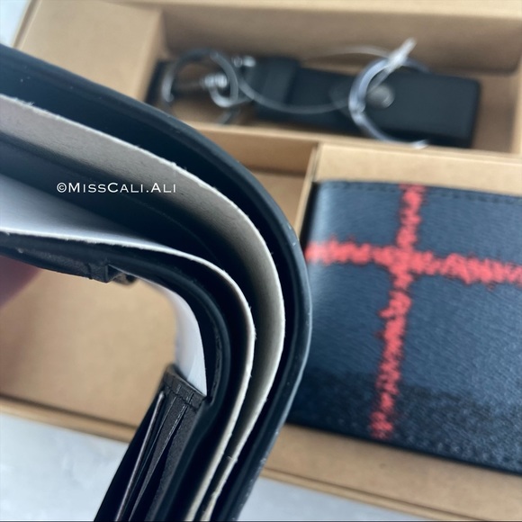 NWT COACH 3-in-1 Men’s Boxed Set Wallet Card Case Set - Plaid - Picture 4 of 16